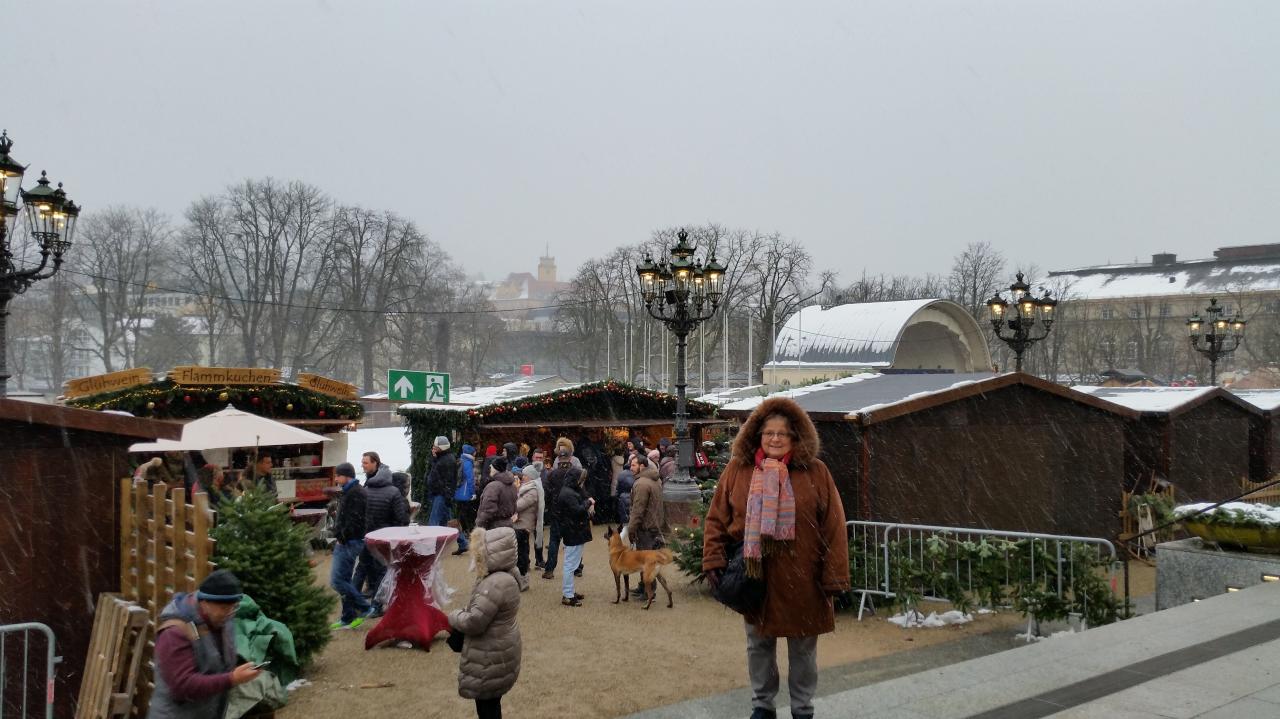 Marché sous la neige