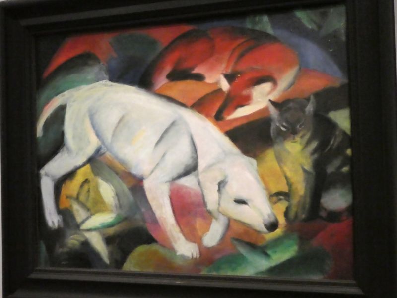 Franz MARC : 3 animaux : chien, renard et chat