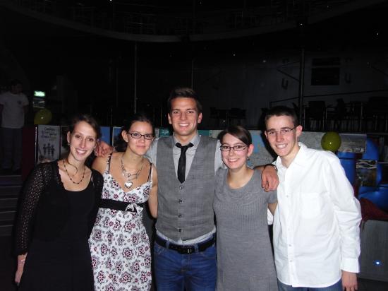 Les cinq étudiants français à Lviv Ukraine, lors de la soirée franco allemande.