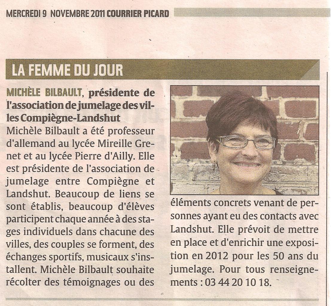 La femme du jour Courrier Picard 9 novembre 2011 